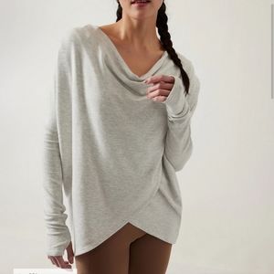 Athleta Purana Wrap Sweatshirt, medium NWT